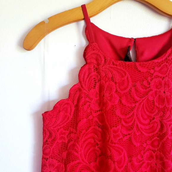 BCX Tops - Red Lace Top
